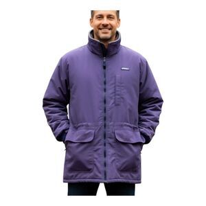 Lands' End Men's Parka Jacket USA Made Large Fleece Lined Cinch Waist Coat Zip